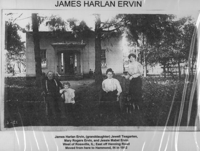 James Harlan and family in Rossville, Illinois